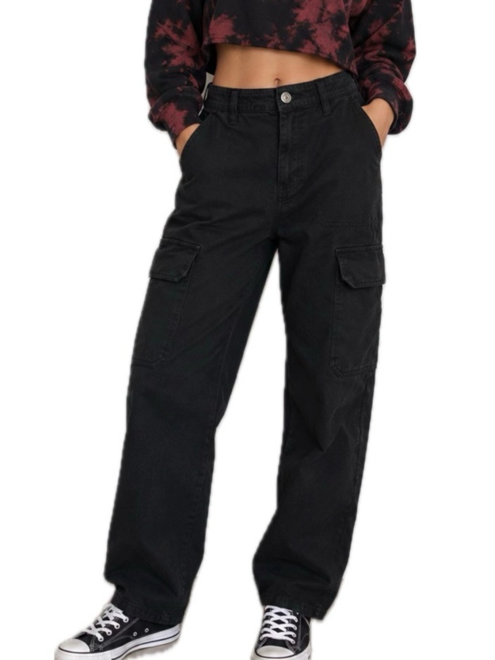 Zara Black Cargo Pants. Size 6